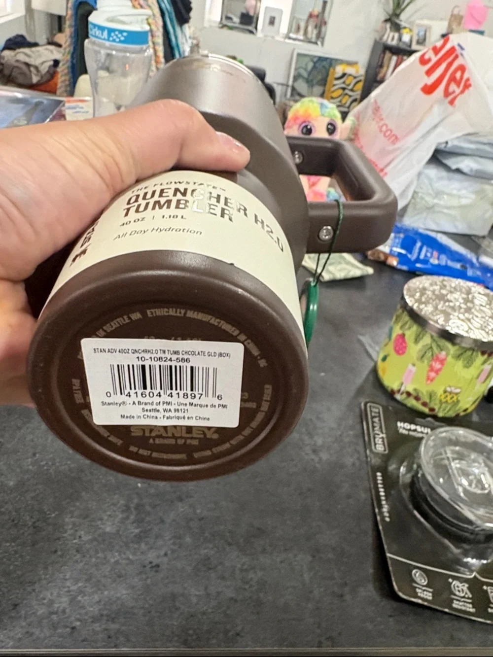 Hard to find Stanley Chocolate Tumbler with Gold Logo and Trim - Picture 4 of 8